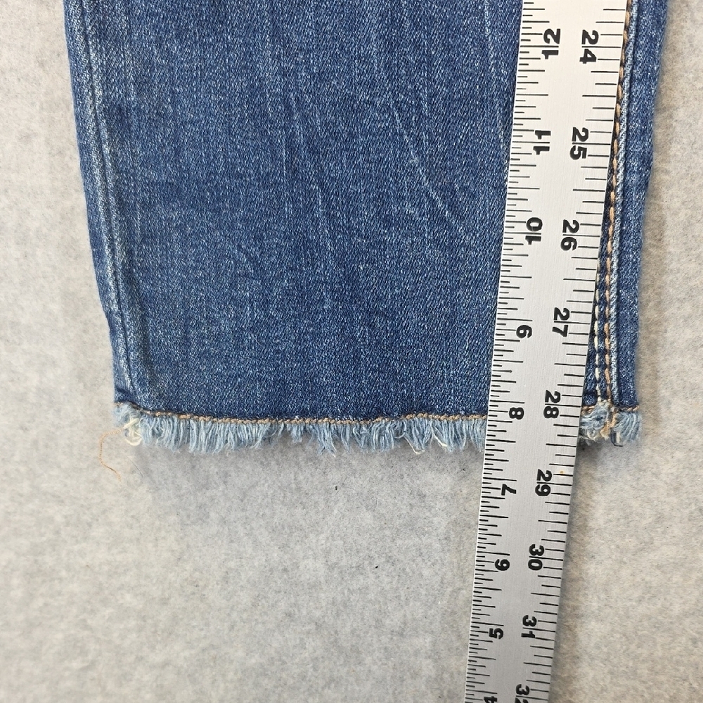 Ariya Jeans Distressed Skinny Raw Hem Y2K Grunge Denim Size 13/14 - Picture 7 of 10